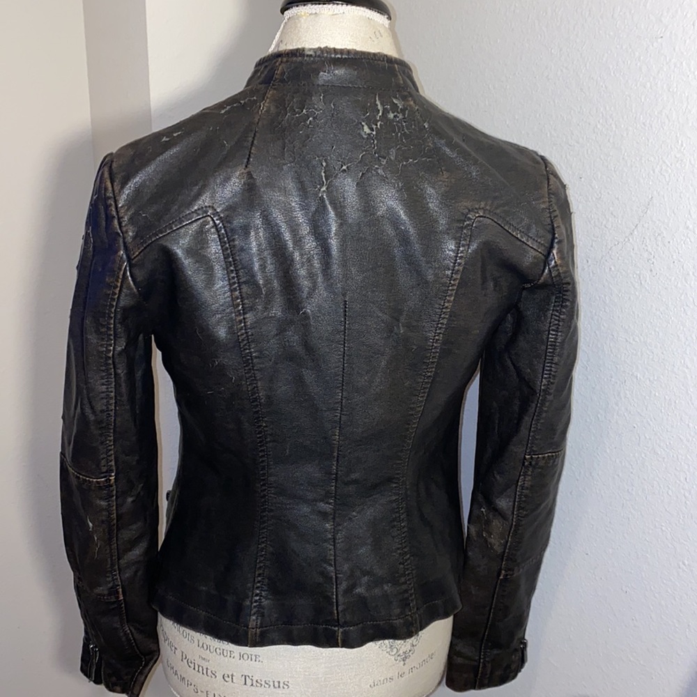 Express jacket faux leather worn coat XS​​ - Picture 6 of 11